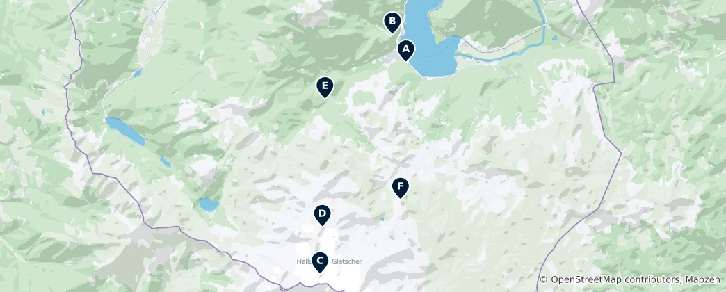 Map of Hallstatt Viewpoints and Peaks