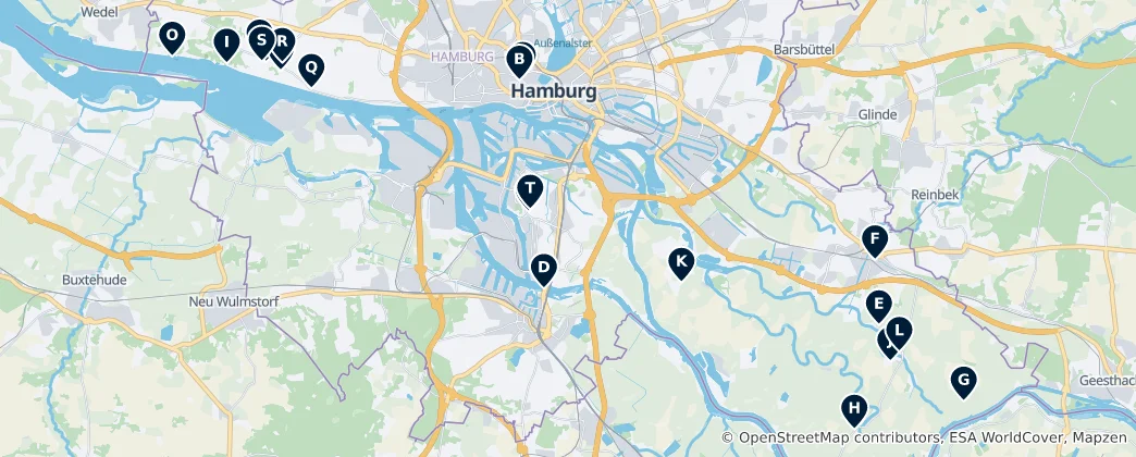 Map of Hamburg's Heritage Trail