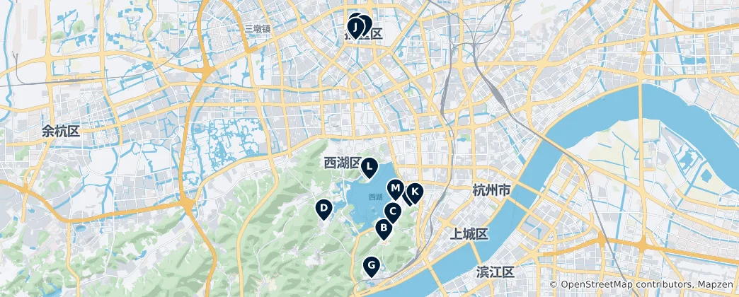 Mapa Hangzhou Museums & Galleries