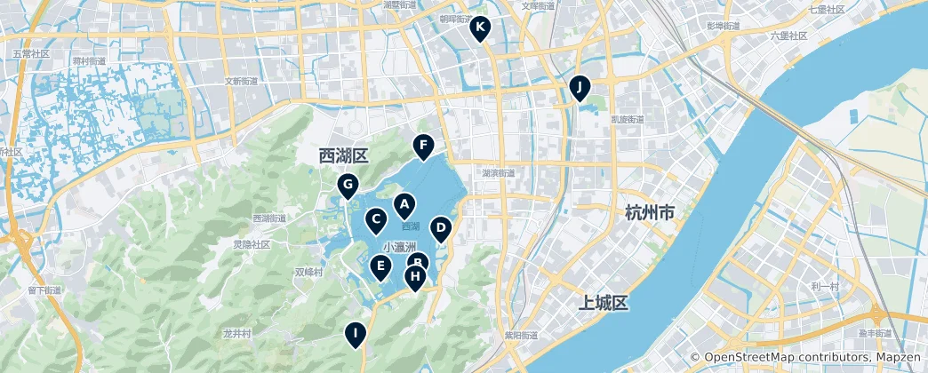 Hangzhou Parks and West Lake Haritası