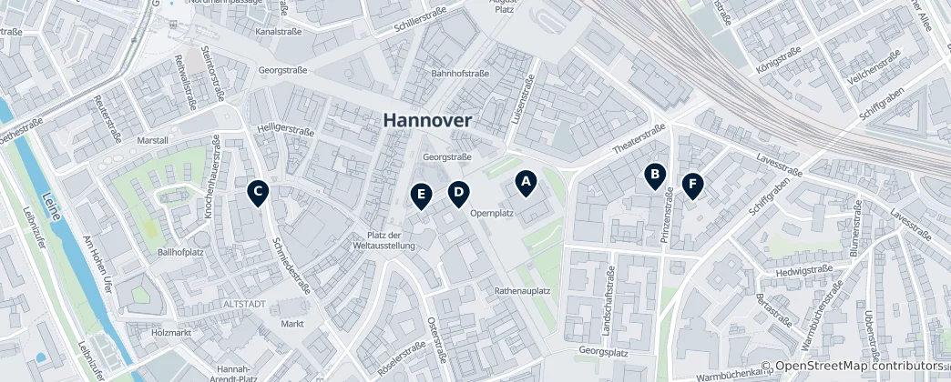 Mapa Hidden Gems of Hanover
