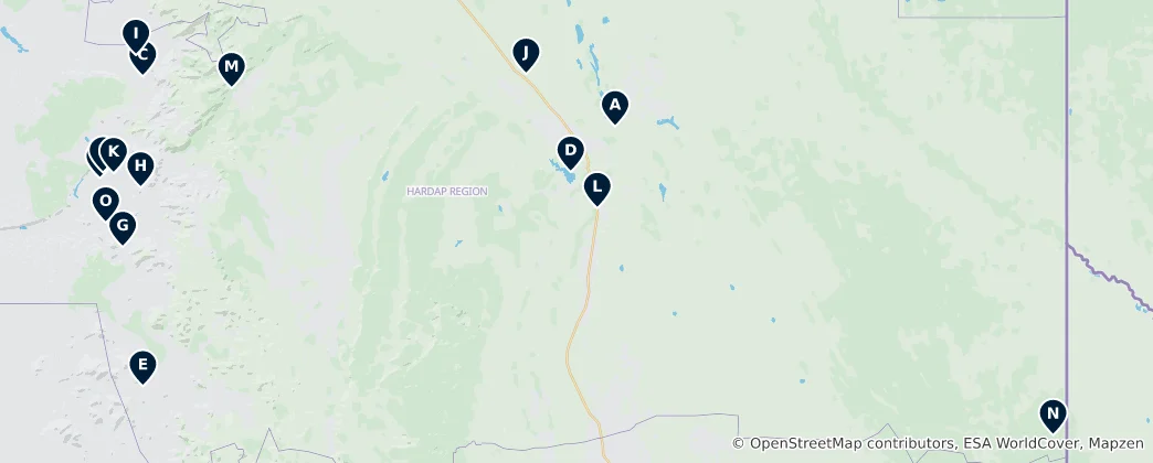 Mappa di Iconic Desert Lodges