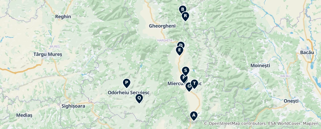 Map of Harghita's Essential Wonders