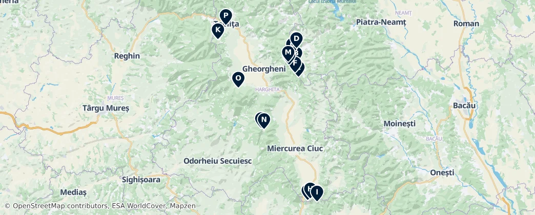 Map of Romania's Natural Wonders