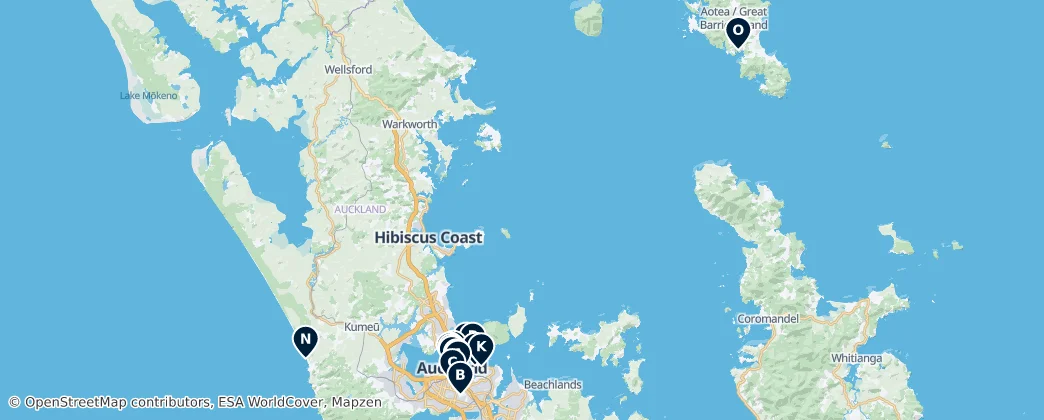 Hauraki Gulf's Unmissable Treasures — Karte
