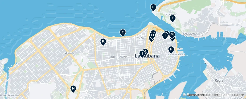 Map of Havana's Unmissable Icons