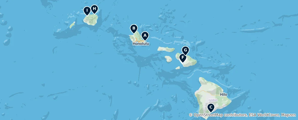 Map of Hawaii's Best Beaches