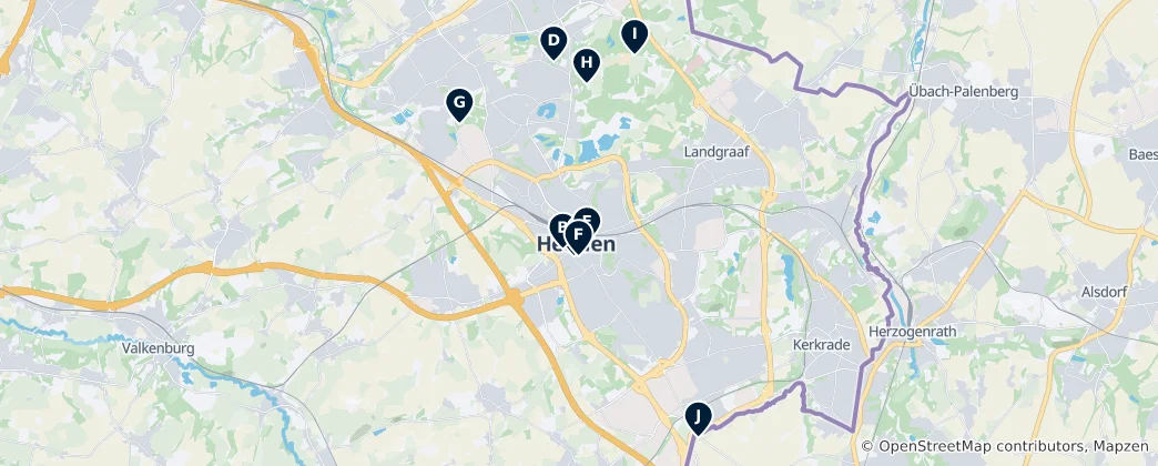 Mapa de Cultural Highlights of Heerlen