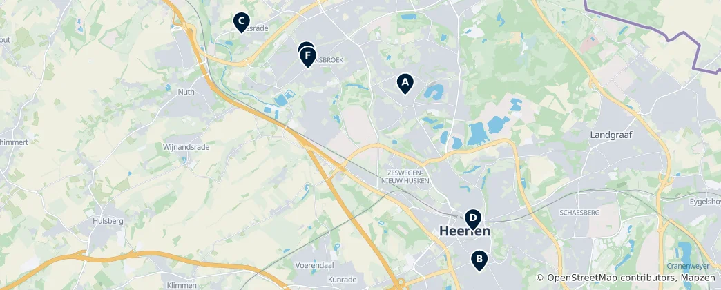 Mapa Historic Churches of Heerlen