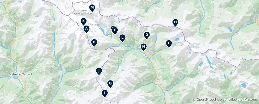Alpine Huts and Shelters Haritası
