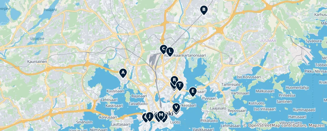 Mapa de Cultura e Artes de Helsínquia
