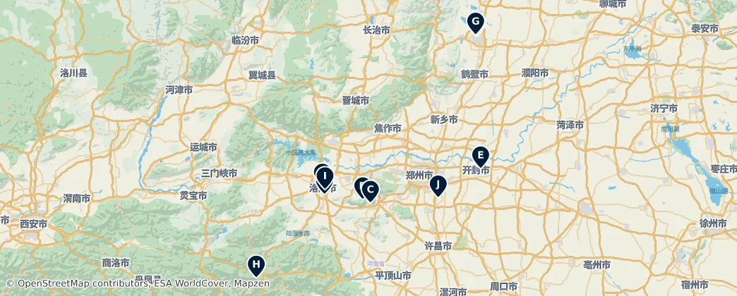 Mappa di Henan Province: Essential Historical & Cultural Treasures