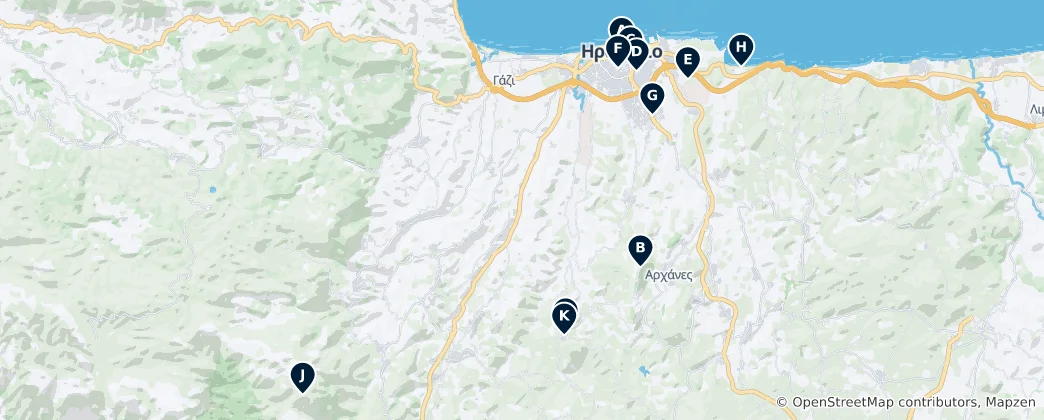 Map of Crete's Outdoor Gems