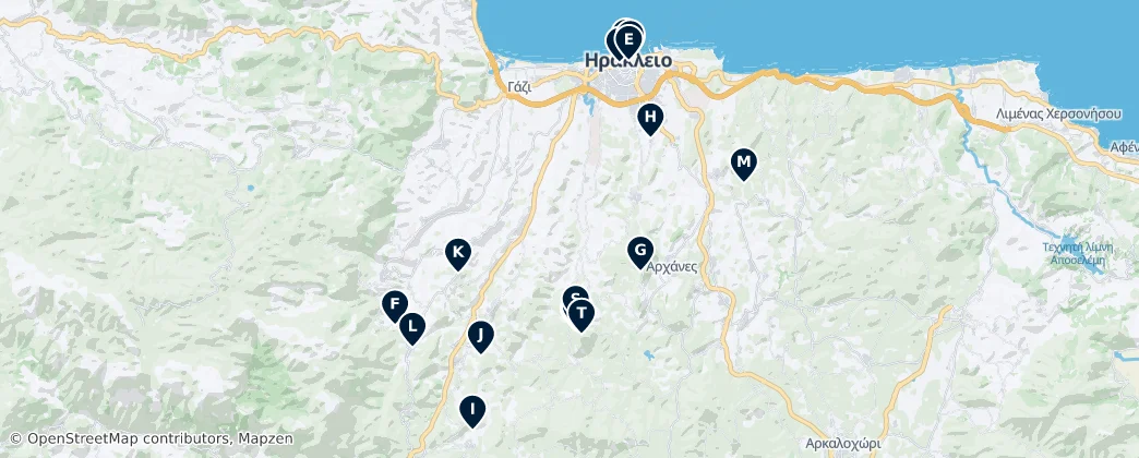 Map of Sacred Sites of Crete