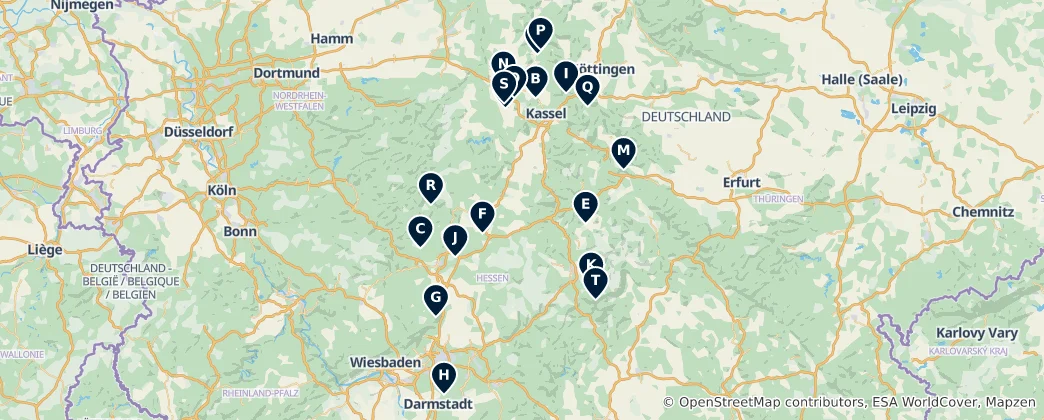 Mapa German Castles & Ruins