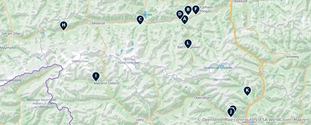 Map of Austrian Heritage Castles & Ruins