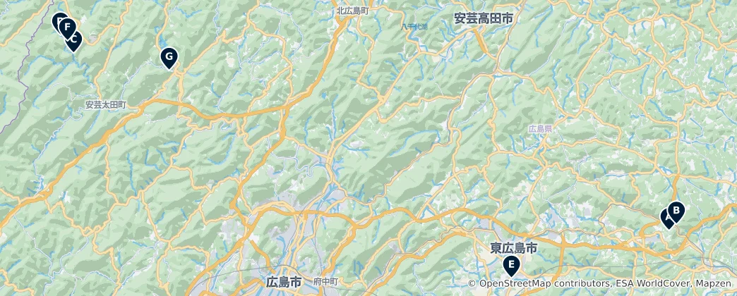 Mapa Scenic Waterfalls