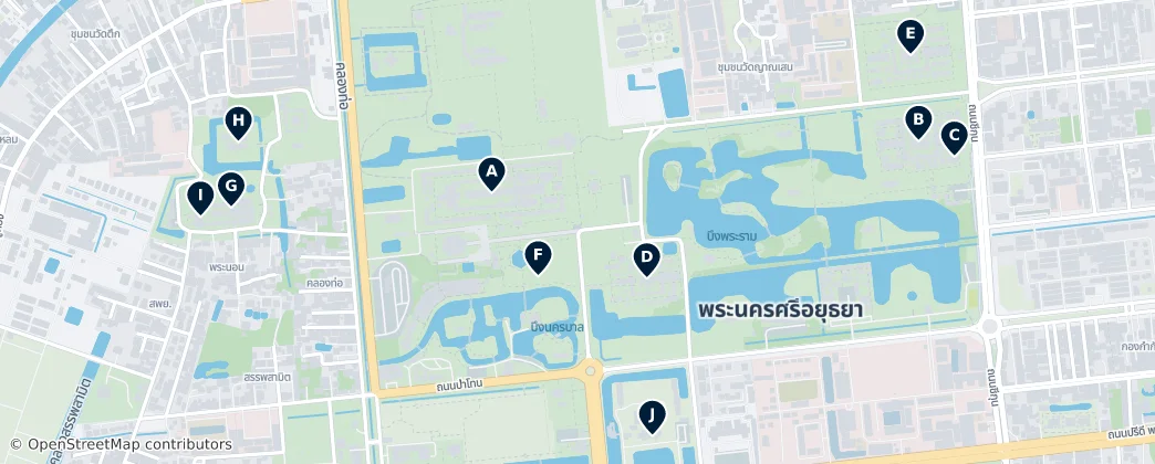 Map of Historic City of Ayutthaya: Essential Ruins and Landmarks