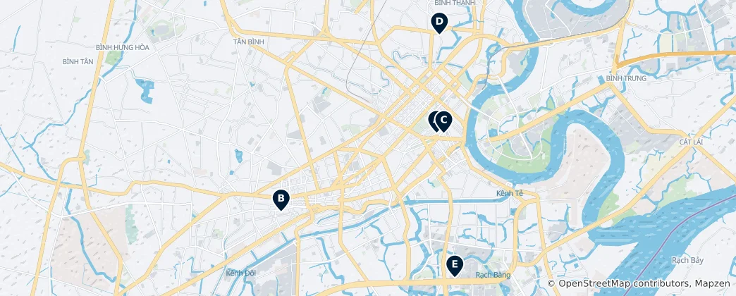 Map of Markets & Shopping