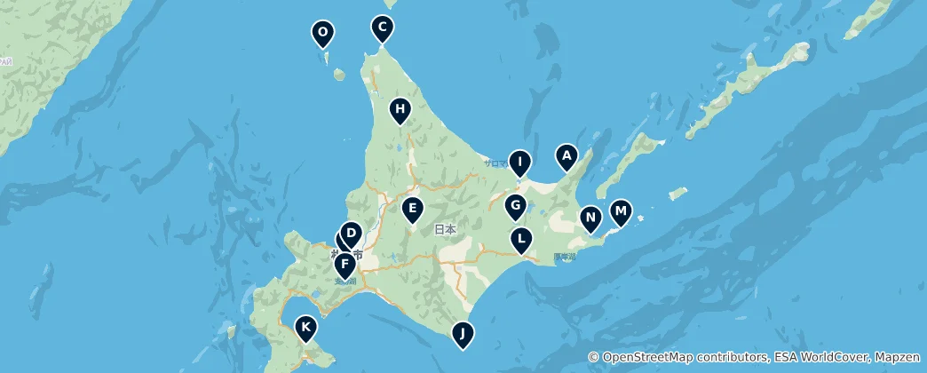 Map of Hokkaido's Nature & Parks