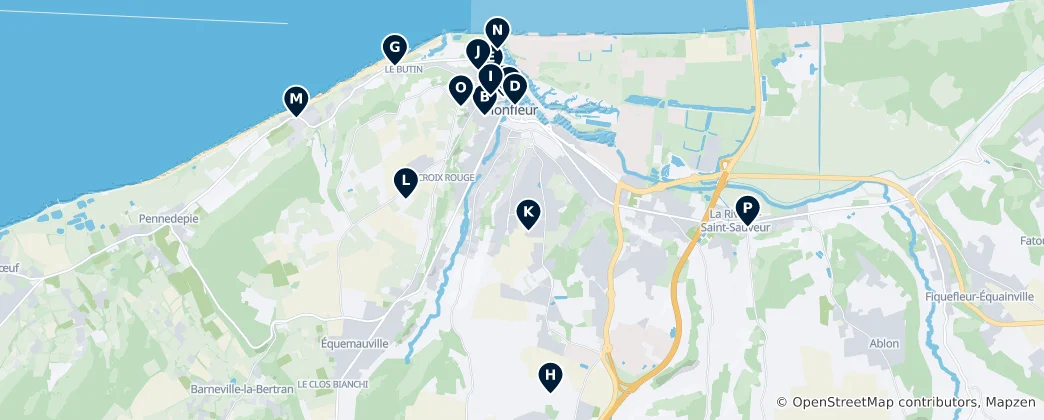 Mappa di Honfleur Heritage Trail