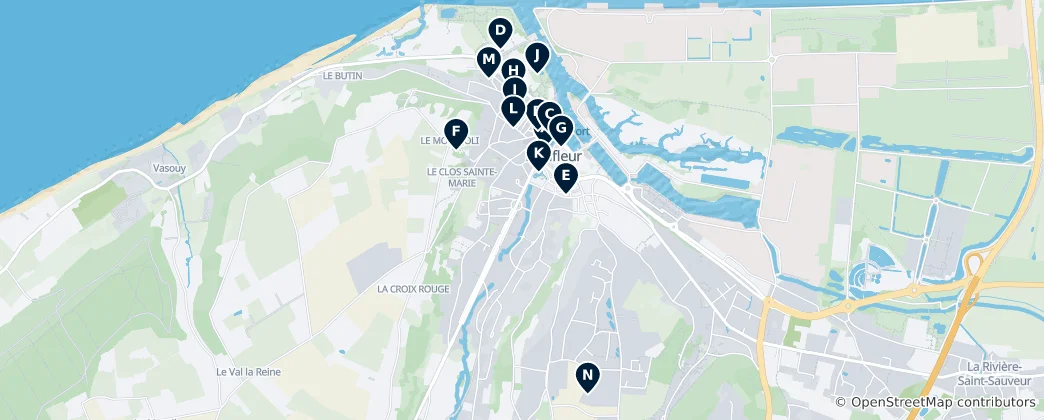 Mapa de Honfleur's Quintessential Charm