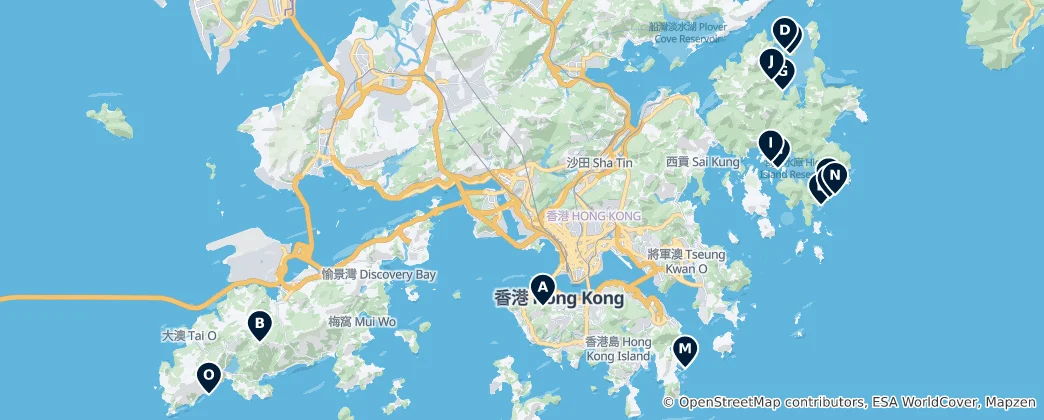 Mapa Outdoor Adventures in Hong Kong