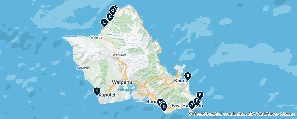 Map of Hawaii's Best Beaches