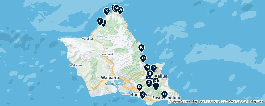 Map of Waterfalls, Ponds, and Lagoons