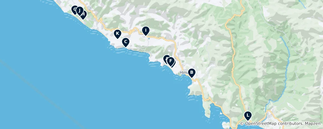 Mapa Best Campsites