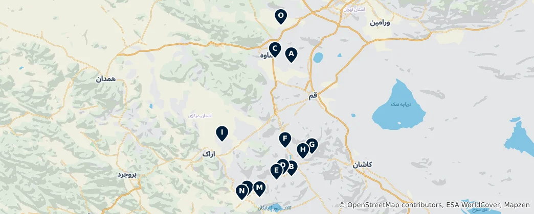 Mapa Markazi Province Essentials