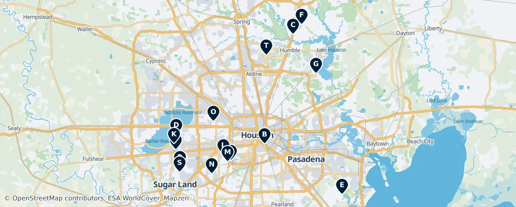 Map of Houston's Diverse Places of Worship