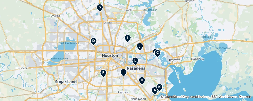 Mapa Houston's Museums & Heritage