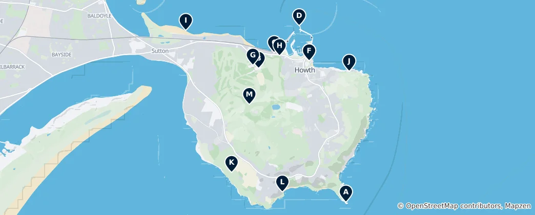 Karte von Howth's Essential Coastal Charms