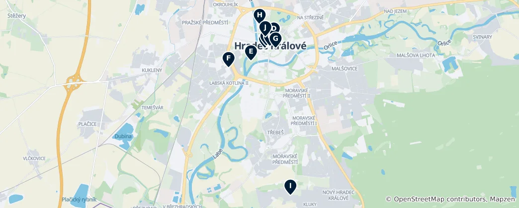 Hradec Králové Essentials 地图
