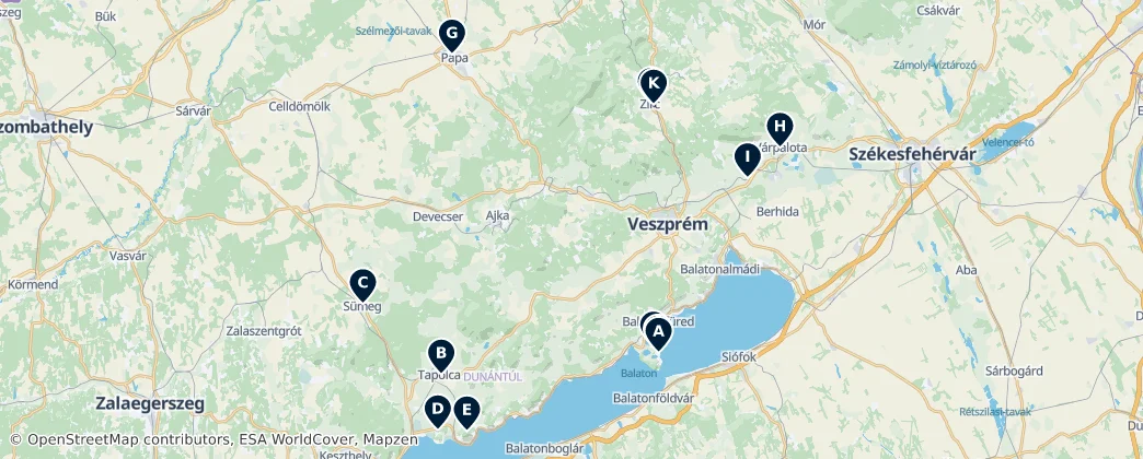 Veszprém vármegye Essentials — Térkép