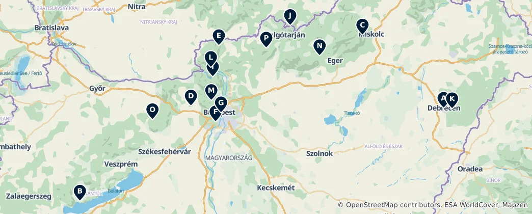 Map of Hidden Gems of Hungary