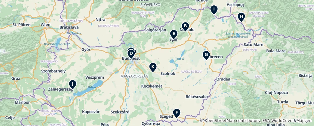Mapa Thermal Baths & Water Parks