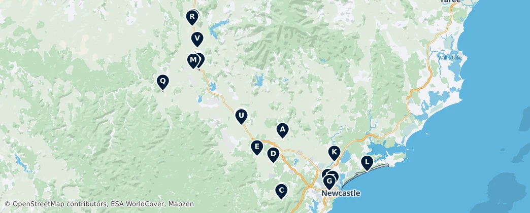 Hunter Valley Must-Sees – Mapa