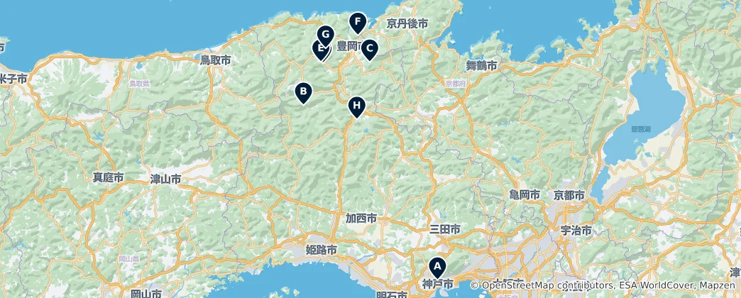 Mapa Nature's Waterfalls and Monuments