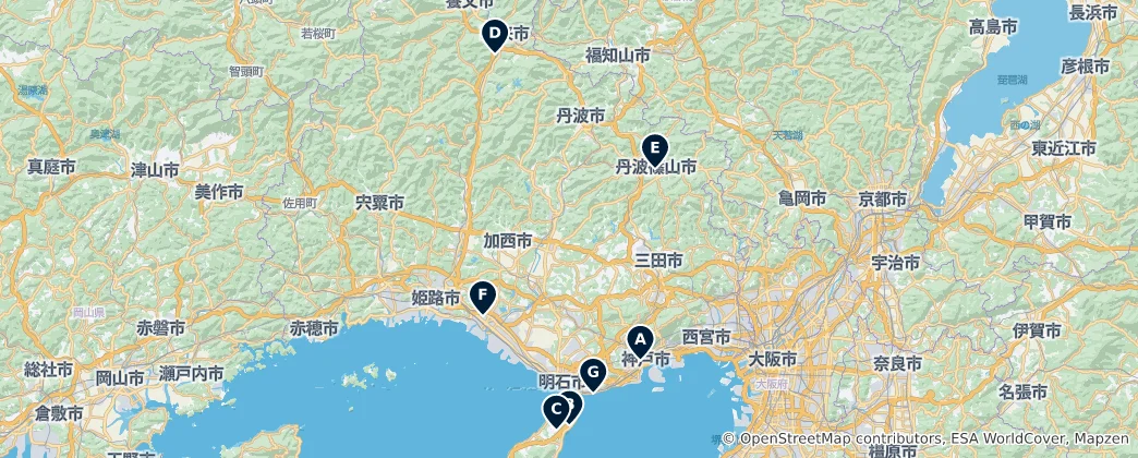 Mappa di Parks and Gardens