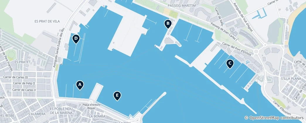 Map of Ibiza's Premier Marinas