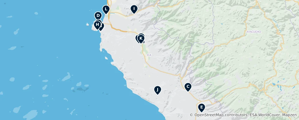 Map of Ica Unmissables