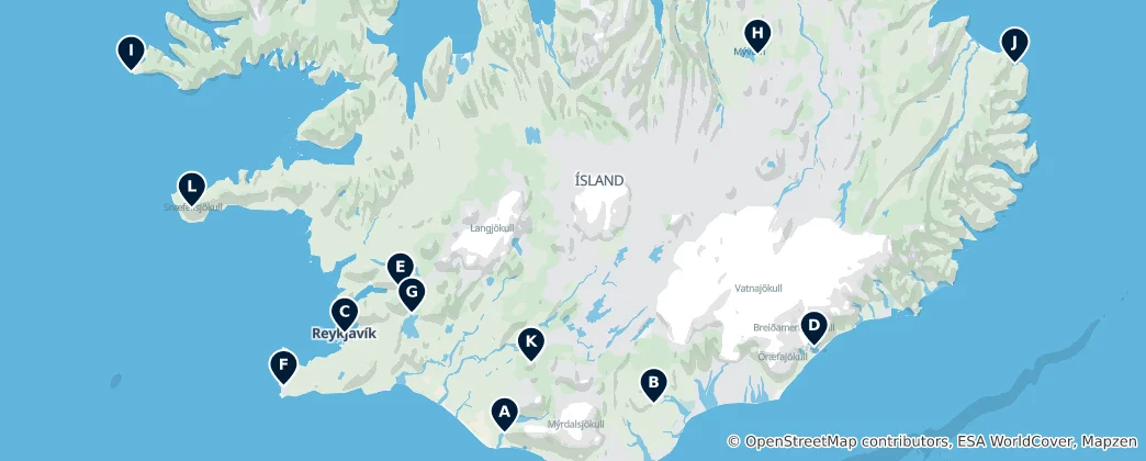 Mapa Iceland's Editor's Choice