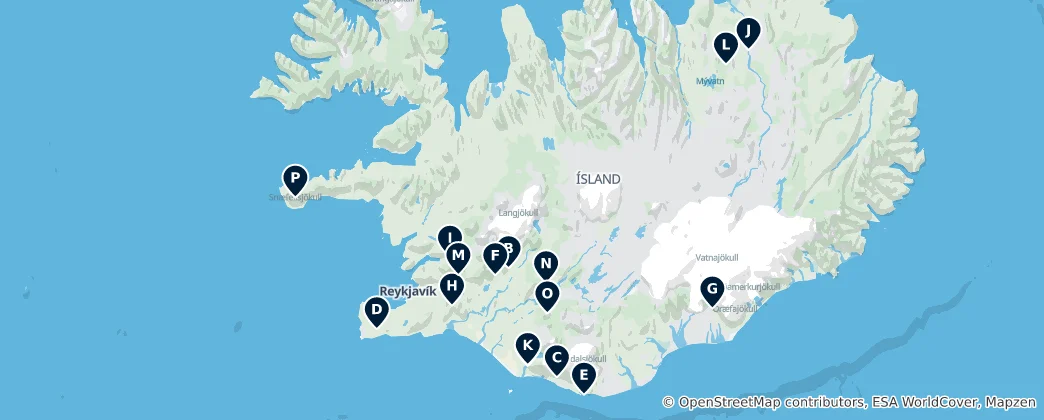 Map of Iceland's Natural Wonders