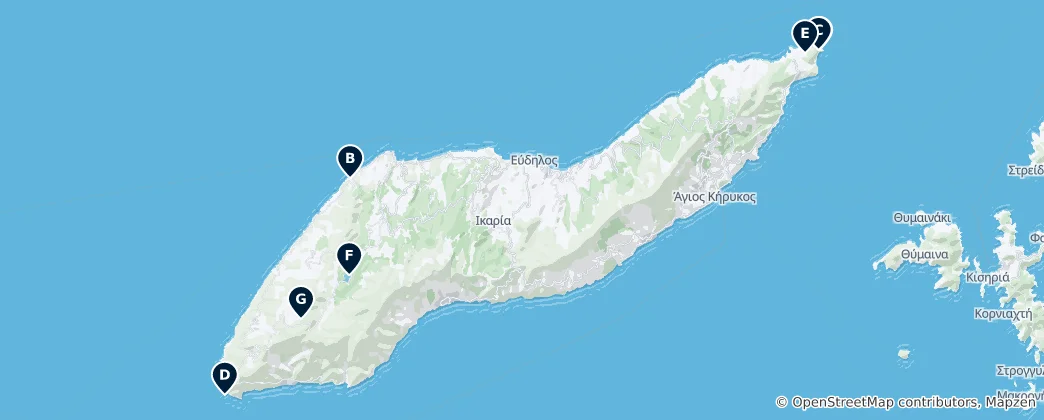 Mappa di Hidden Gems of Icaria