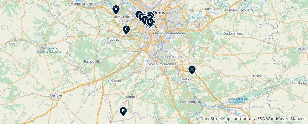 Mapa De Architectural Highlights of Paris