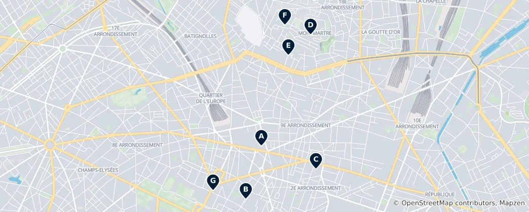 Map of Markets & Luxury Shopping