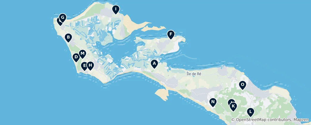 Mapa de Best Campsites on Île de Ré