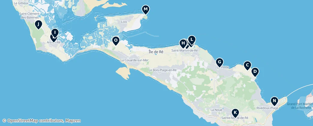 Map of Historic Sites of Île de Ré